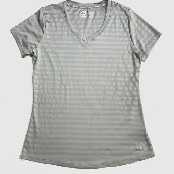 Womens Medium RBX PERFORMANCE V Neck Short Sleeve Active Shirt Grey XDry - Picture 1 of 9